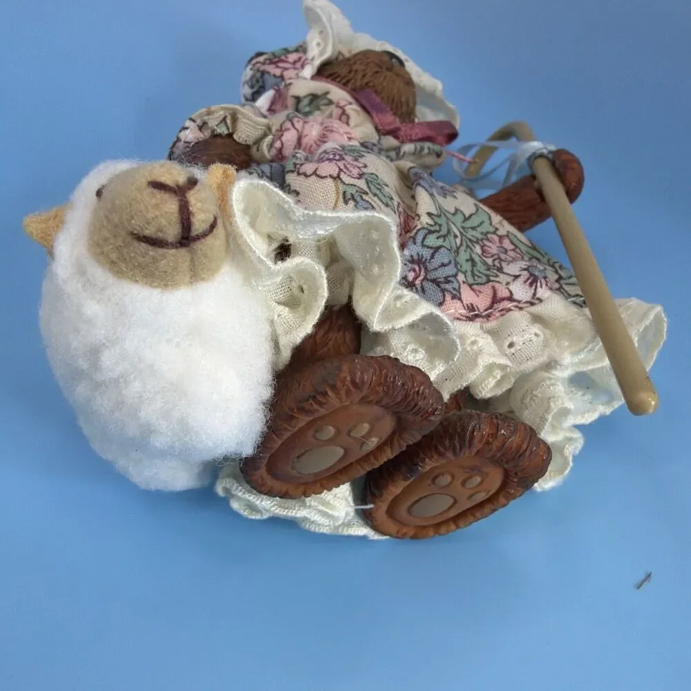 Russ Town Little Bo Peep Figure With Staff And Lamb. 5” Tall